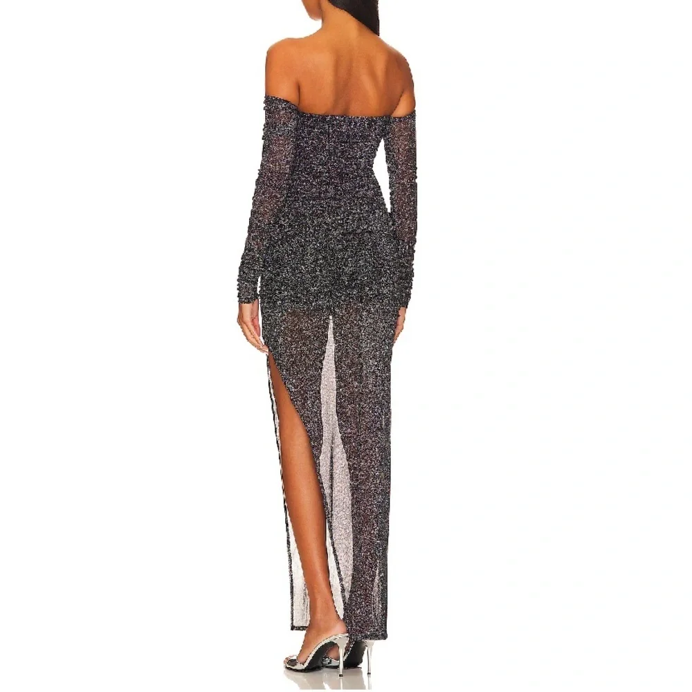 Lovers Friends DEIDRA MAXI DRESS in Metalic Black Size S